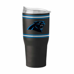 Carolina Panthers  30 oz Stripe Powder Coat Tumbler | NFL Stainless - Black