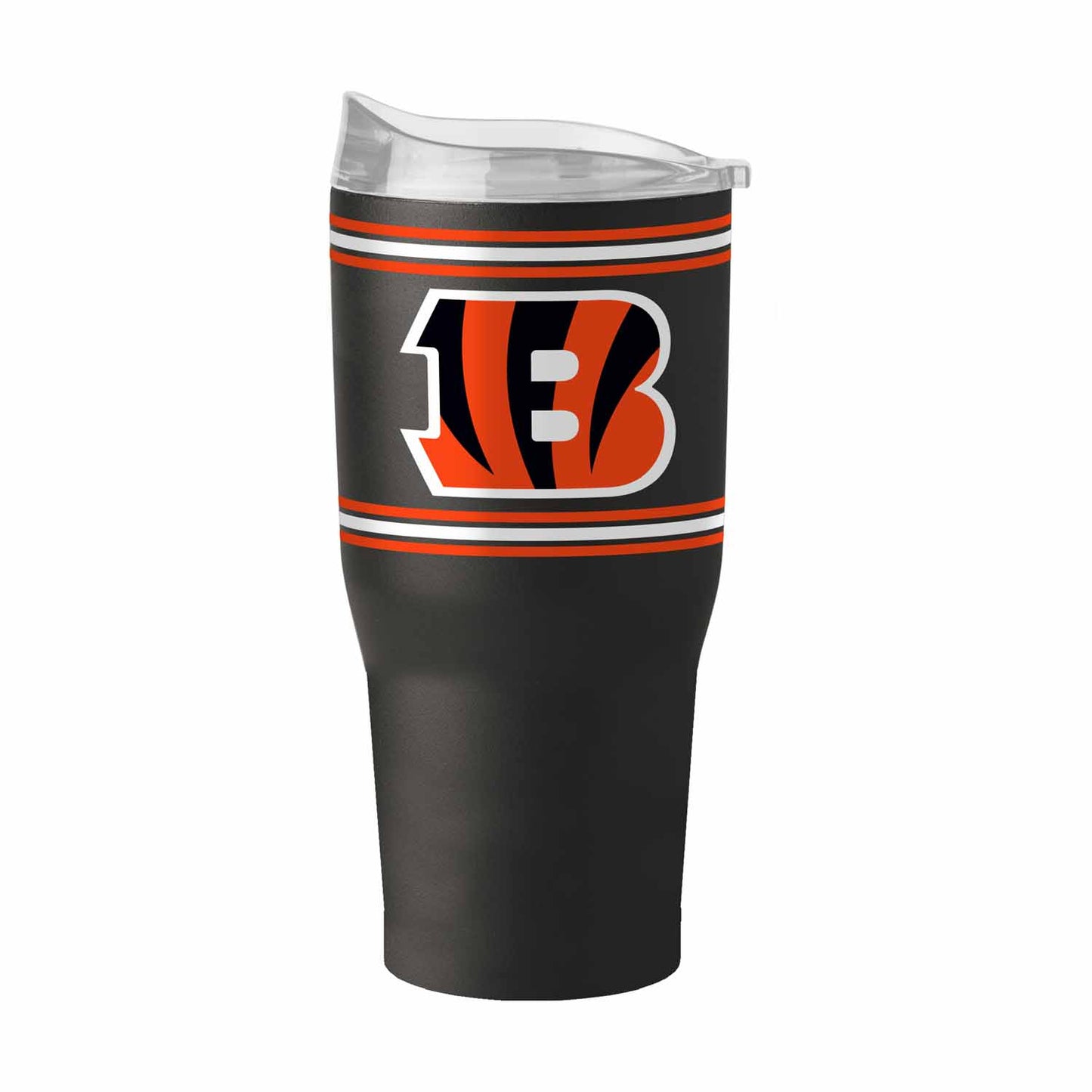 Cincinnati Bengals  30 oz Stripe Powder Coat Tumbler Vacuum Insulated - Black