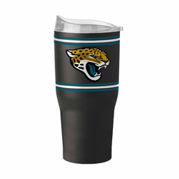 Jacksonville Jaguars  30 oz Stripe Powder Coat Tumbler | NFL Stainless - Black