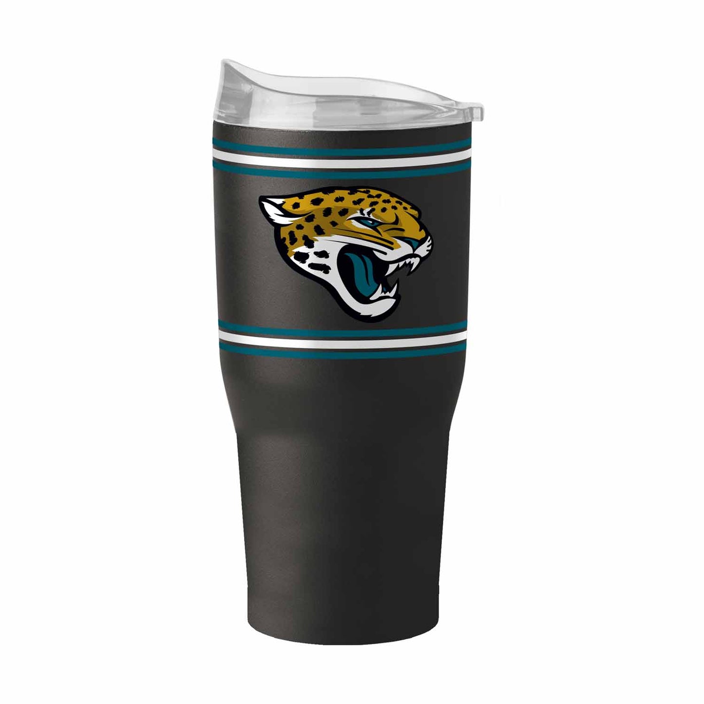 Jacksonville Jaguars  30 oz Stripe Powder Coat Tumbler Vacuum Insulated - Black