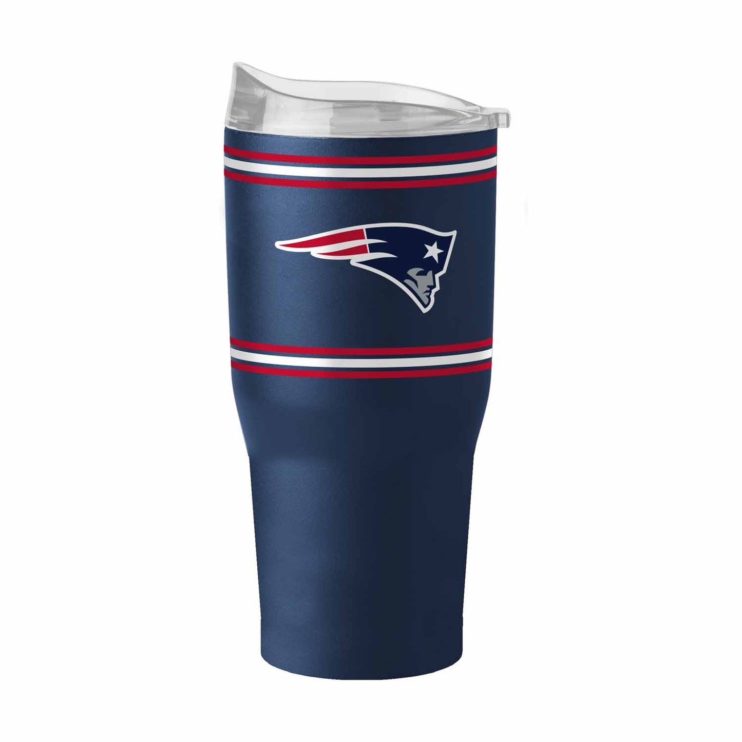 New England Patriots  30 oz Stripe Powder Coat Tumbler Vacuum Insulated - Navy