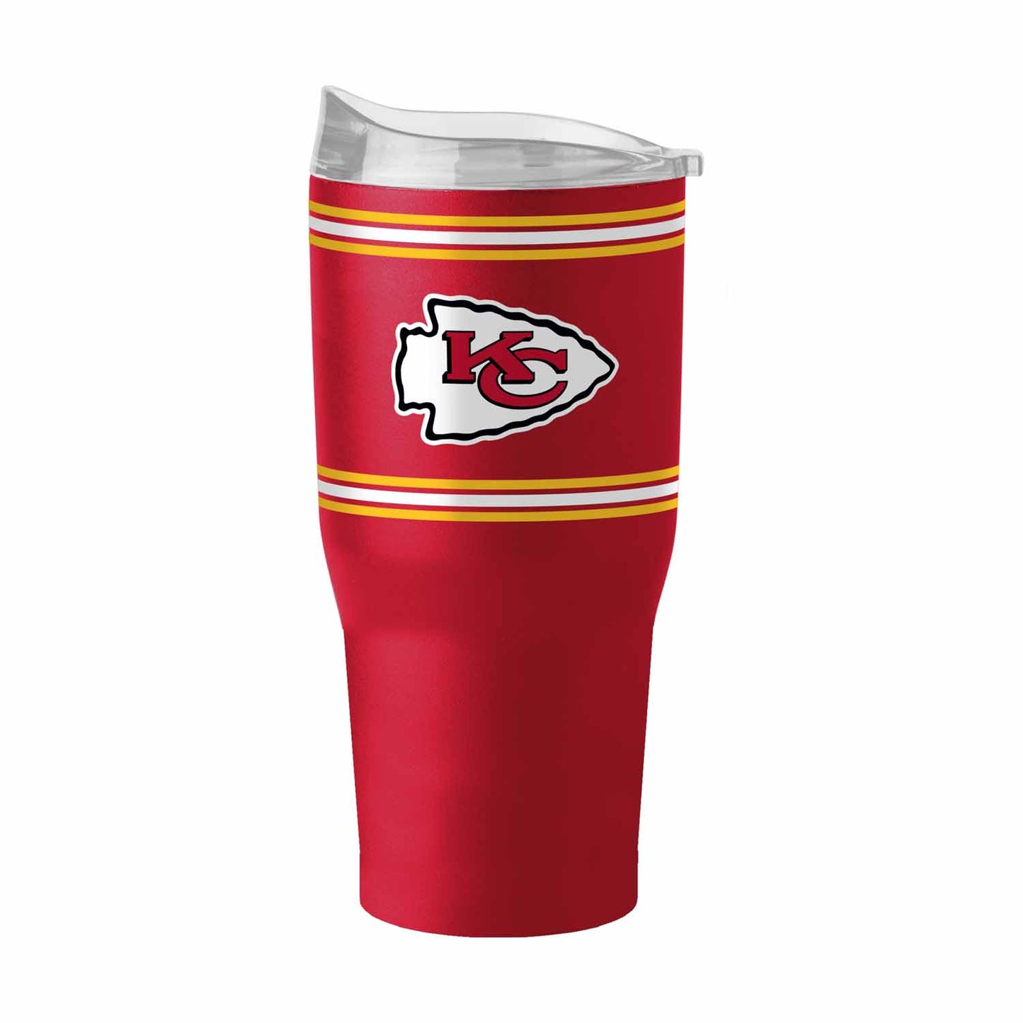 Kansas City Chiefs  30 oz Stripe Powder Coat Tumbler Vacuum Insulated - Red