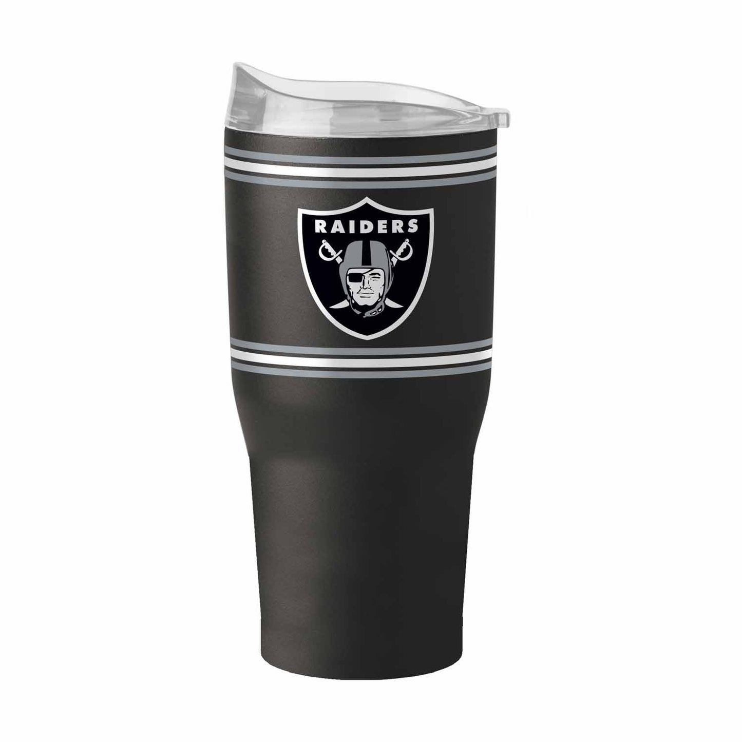 Las Vegas Raiders  30 oz Stripe Powder Coat Tumbler Vacuum Insulated - Black