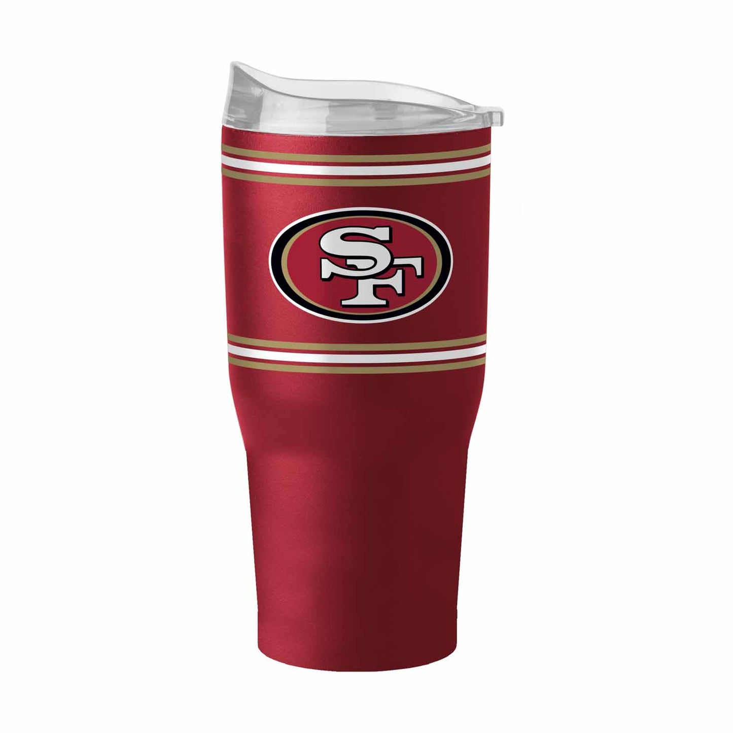 San Francisco 49ers  30 oz Stripe Powder Coat Tumbler Vacuum Insulated - Cardinal