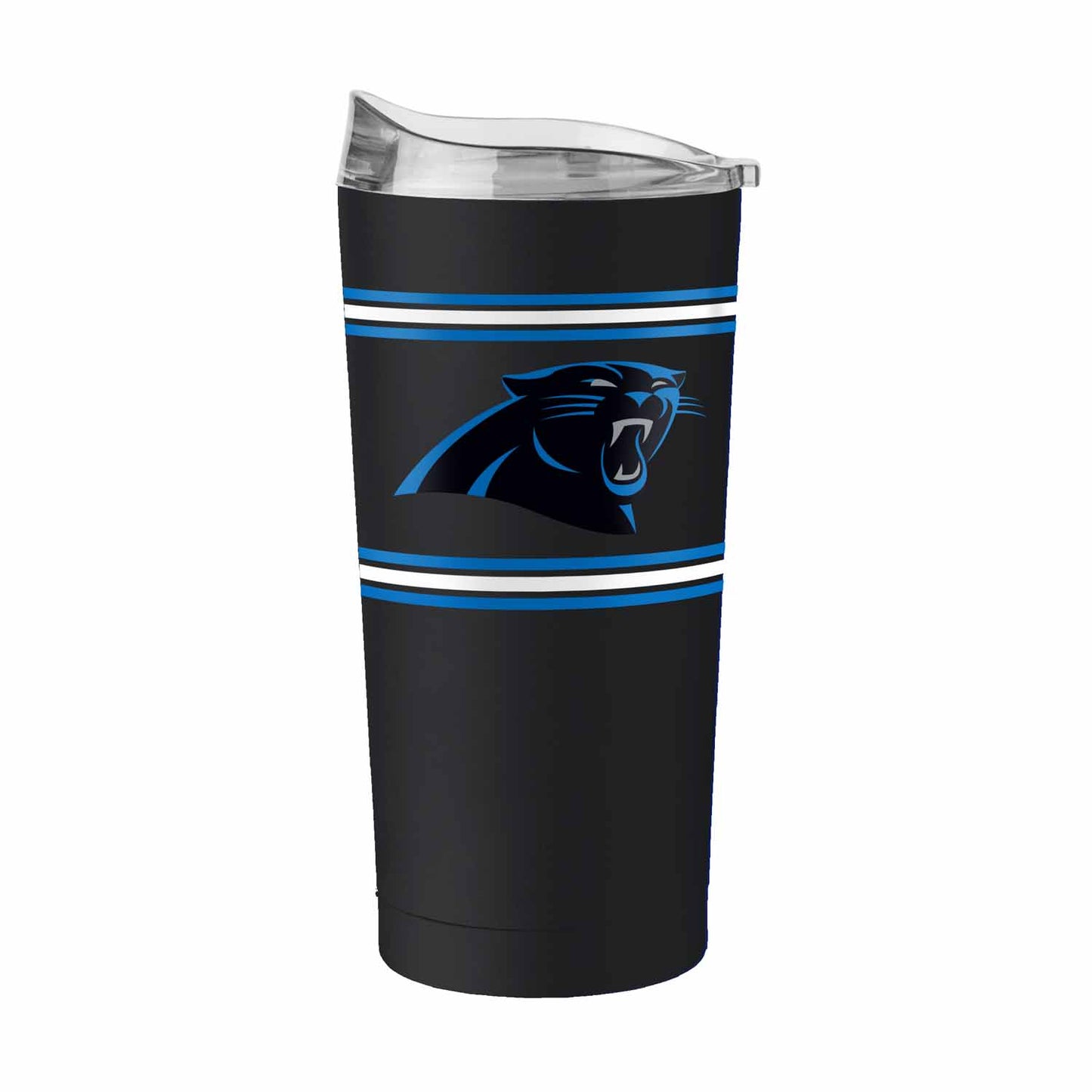 Carolina Panthers  20 oz Stripe Powder Coat Tumbler Vacuum Insulated - Black