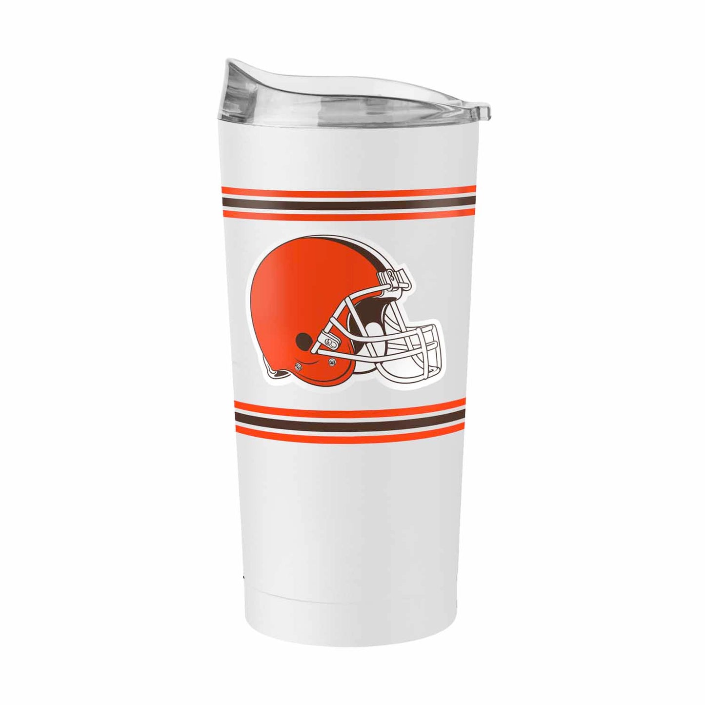 Cleveland Browns  20 oz Stripe Powder Coat Tumbler Vacuum Insulated - White