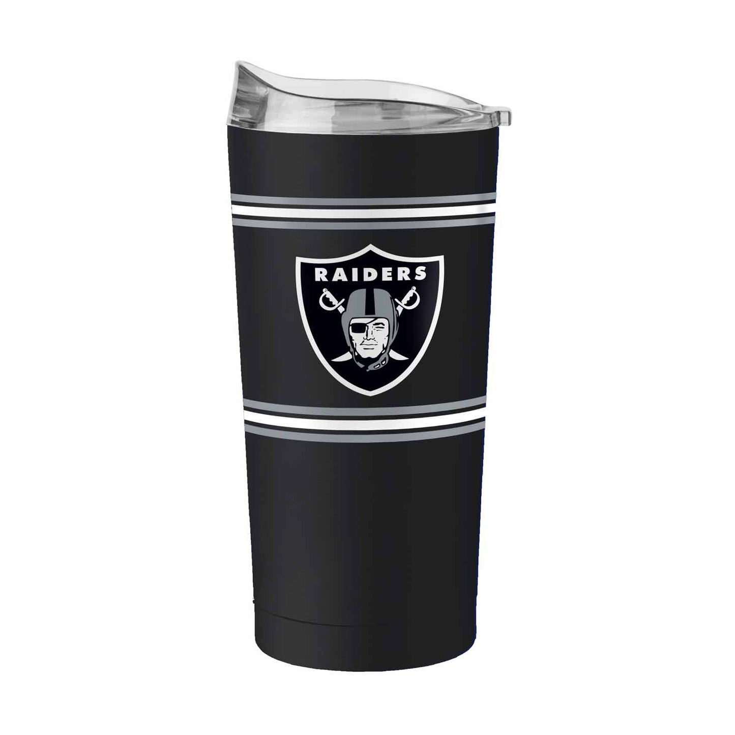 Las Vegas Raiders  20 oz Stripe Powder Coat Tumbler Vacuum Insulated - Black