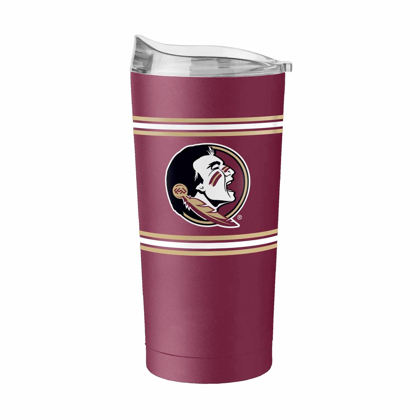 Florida State Seminoles  20 oz Stripe Powder Coat Tumbler Vacuum Insulated - Maroon