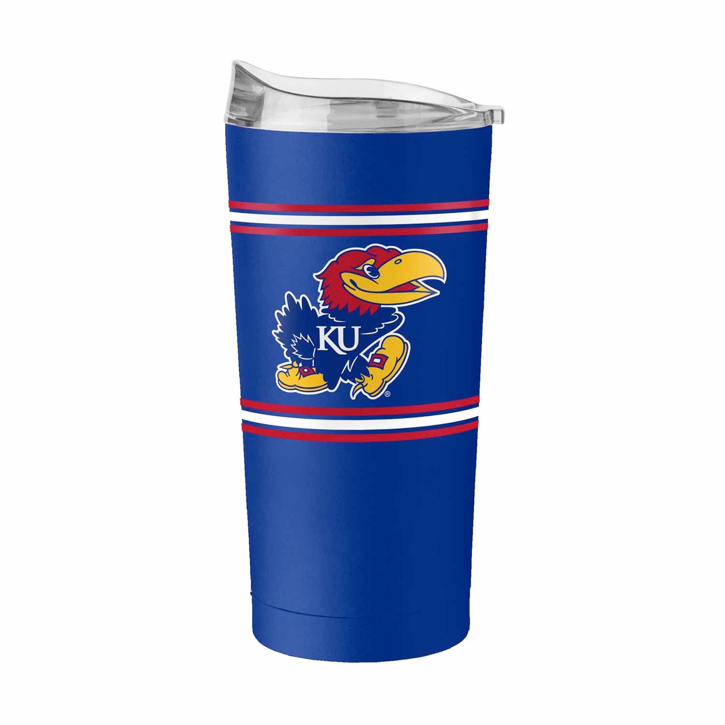 Kansas Jayhawks  20 oz Stripe Powder Coat Tumbler Vacuum Insulated - Royal
