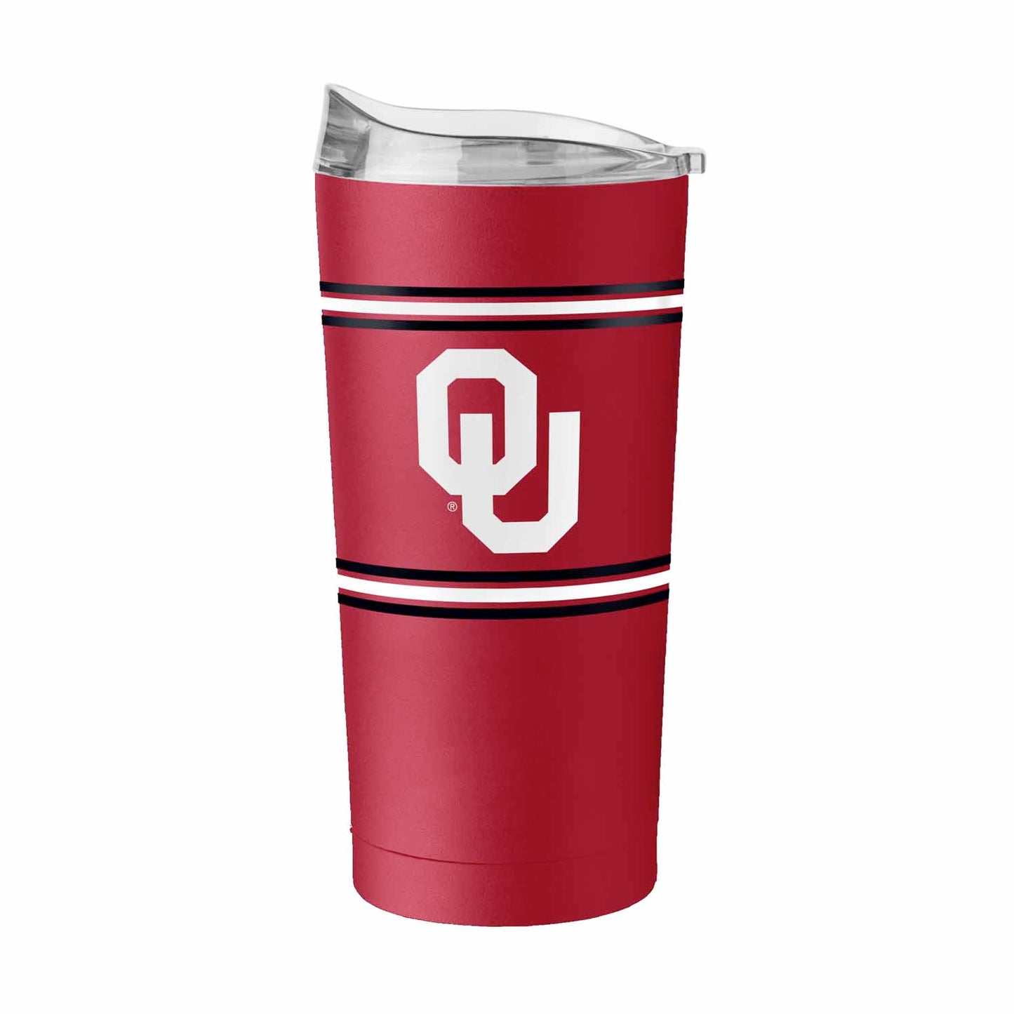 Oklahoma Sooners  20 oz Stripe Powder Coat Tumbler Vacuum Insulated - Cardinal
