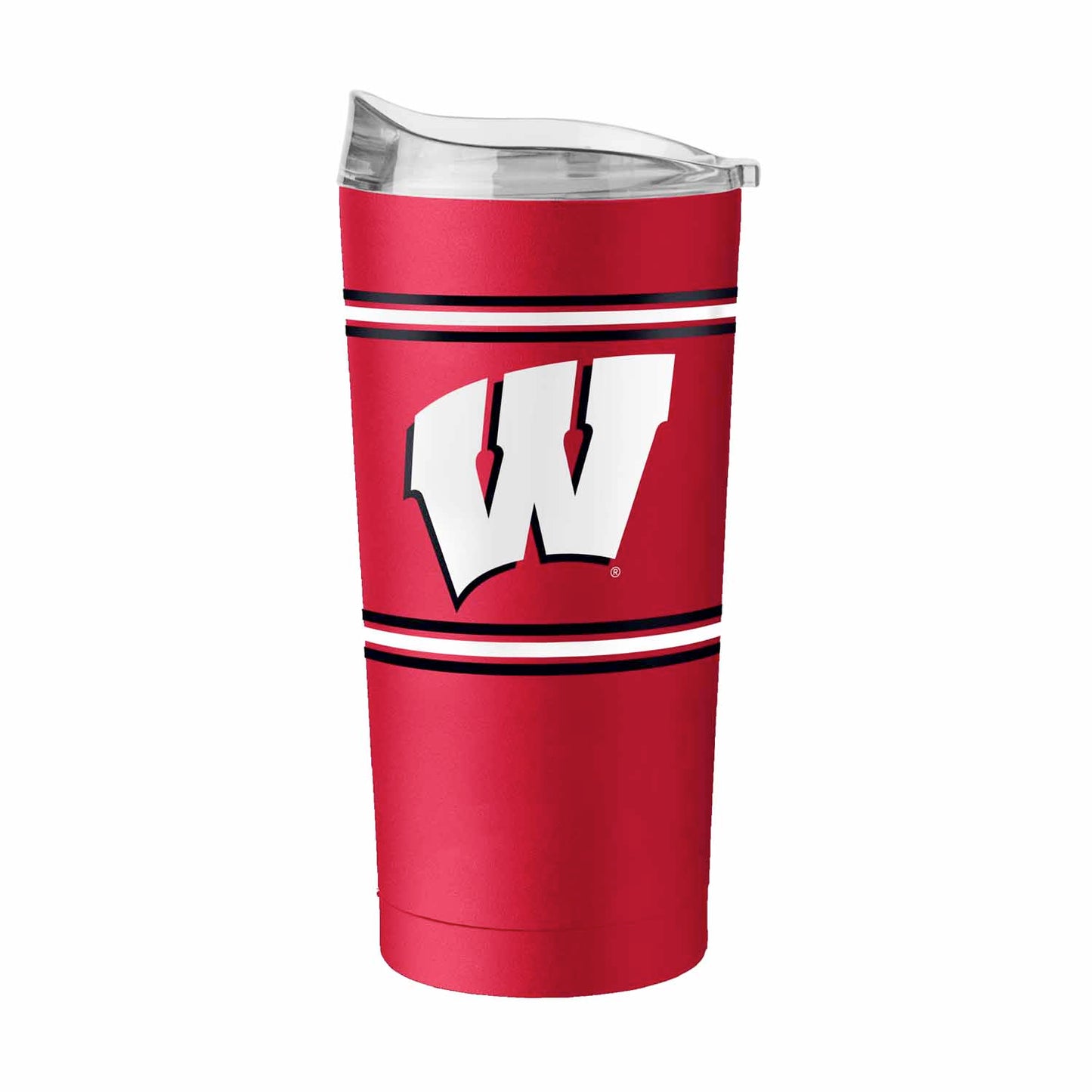 Wisconsin Badgers  20 oz Stripe Powder Coat Tumbler Vacuum Insulated - Red