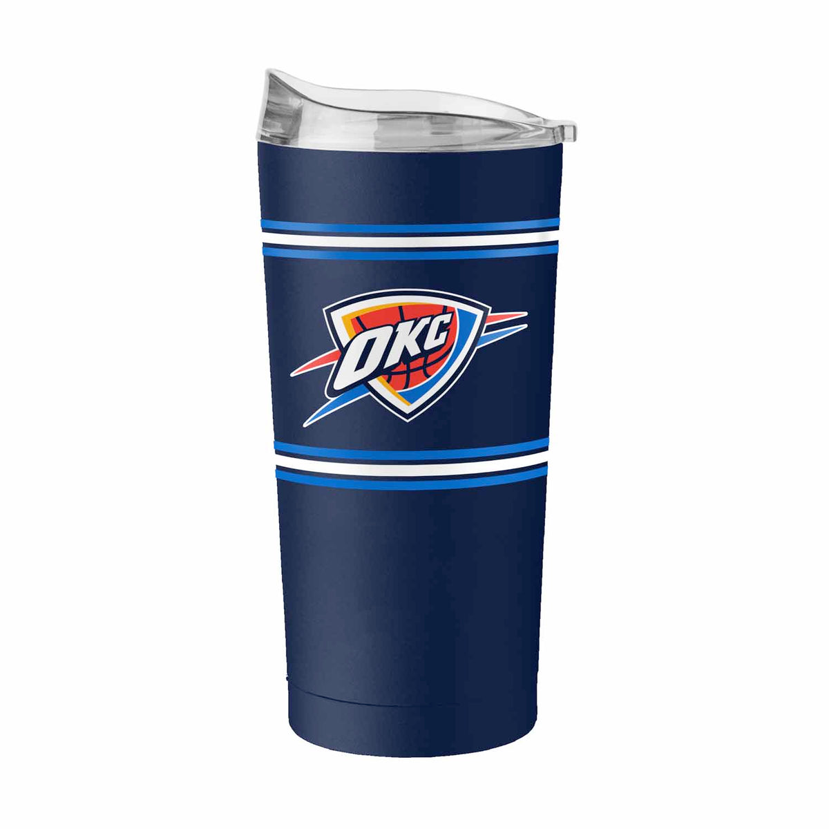 Oklahoma City Thunder  20 oz Stripe Powder Coat Tumbler Vacuum Insulated - Navy