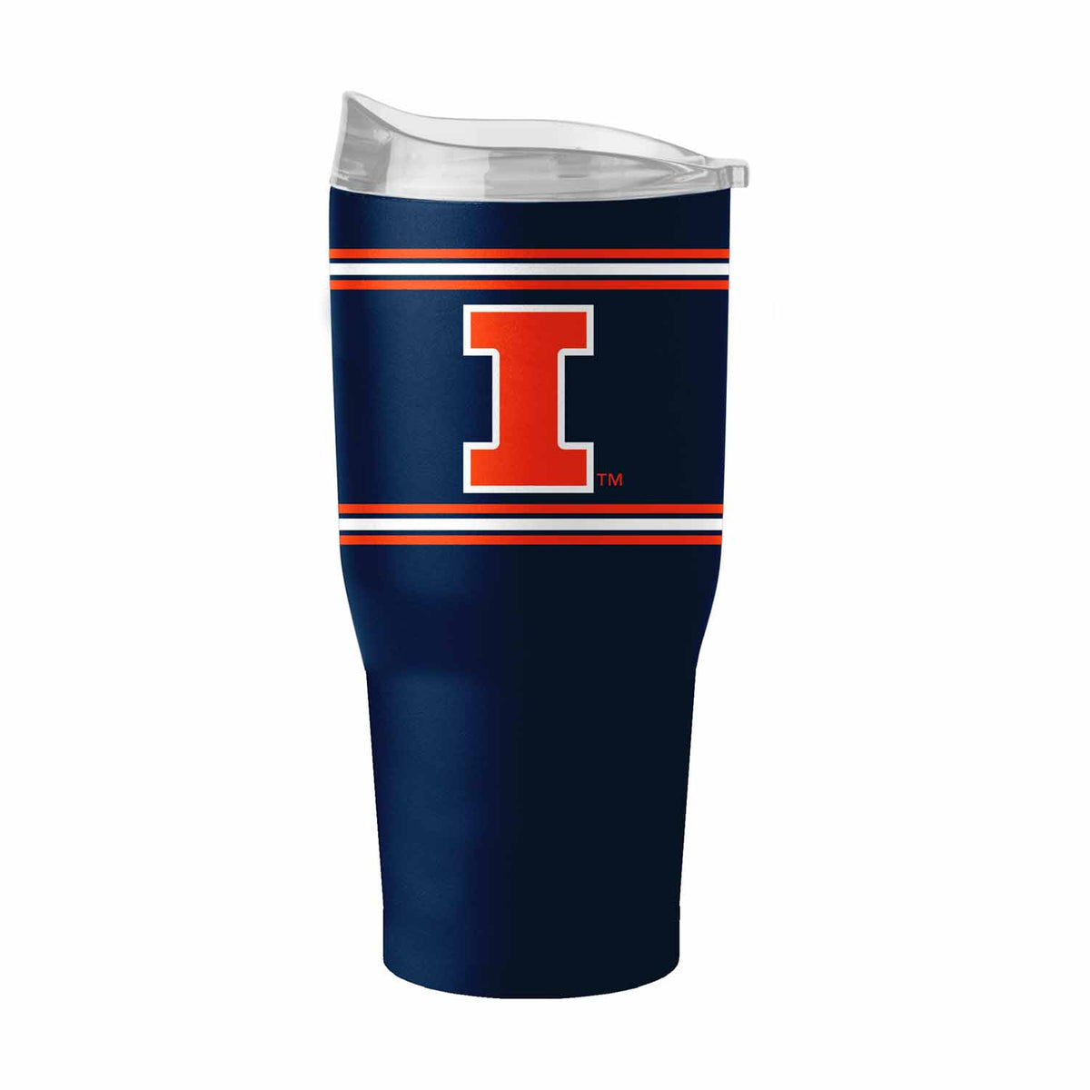 Illinois Fighting Illini  NCAA 30 oz Stripe Powder Coat Tumbler Vacuum Insulated - Navy
