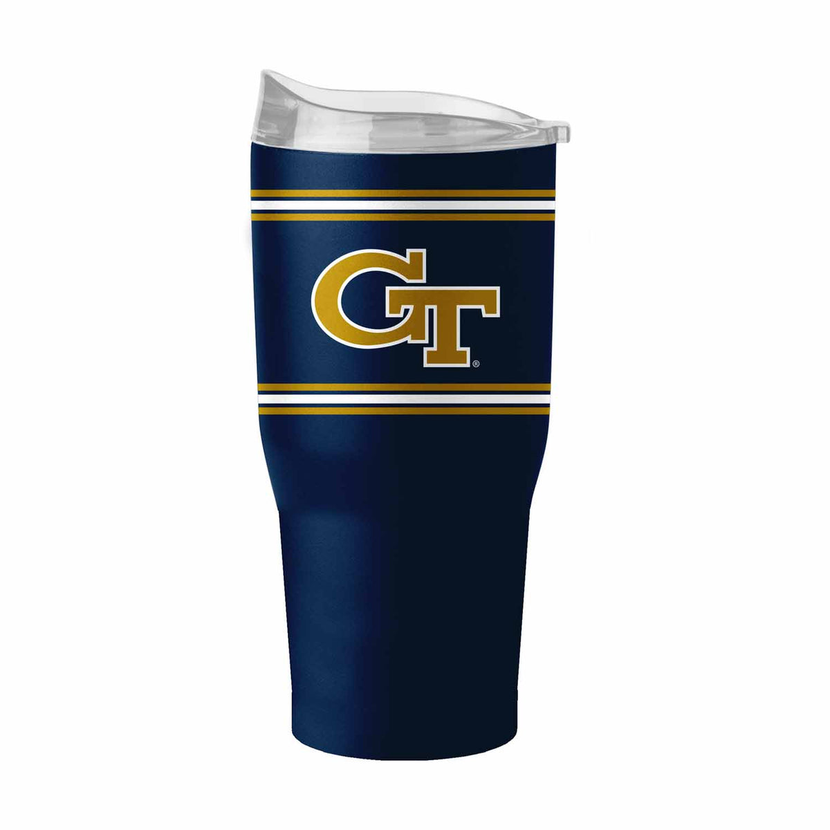 Georgia Tech Yellowjackets  NCAA 30 oz Stripe Powder Coat Tumbler Vacuum Insulated - Navy