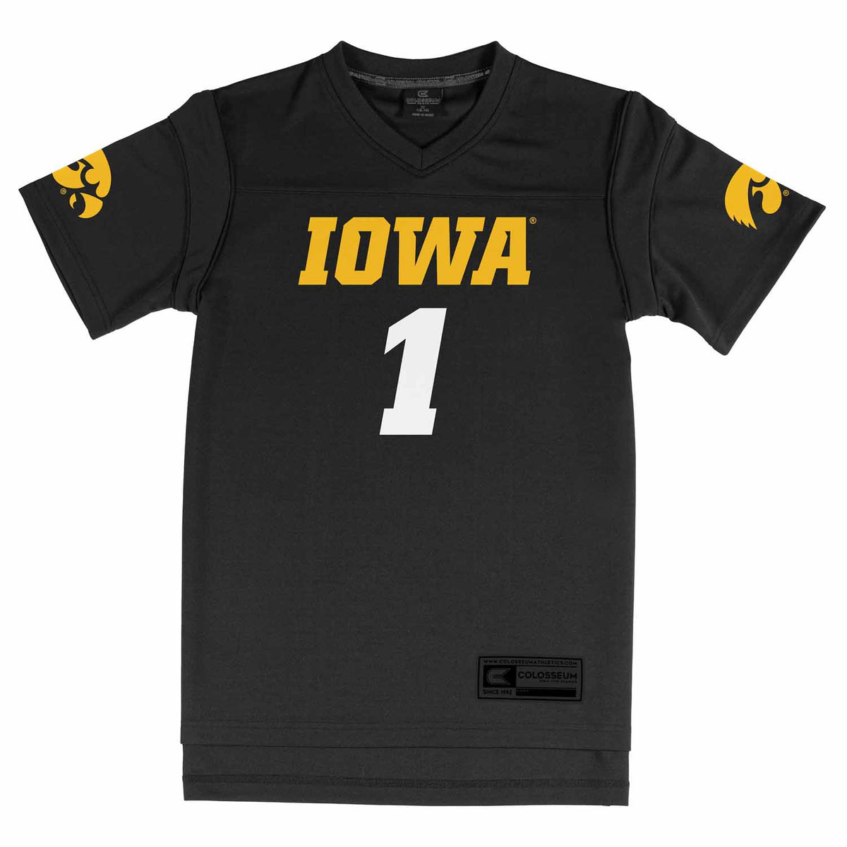 Iowa Hawkeyes  NCAA College Football Jersey Youth Officially licensed NCAA; 100% polyester jersey; screen-printed team graphics front back - Black