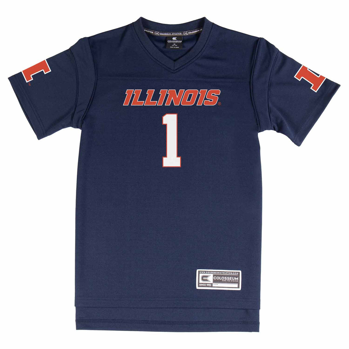Illinois Fighting Illini  NCAA College Football Jersey Youth Officially licensed NCAA; 100% polyester jersey; screen-printed team graphics front back - Navy