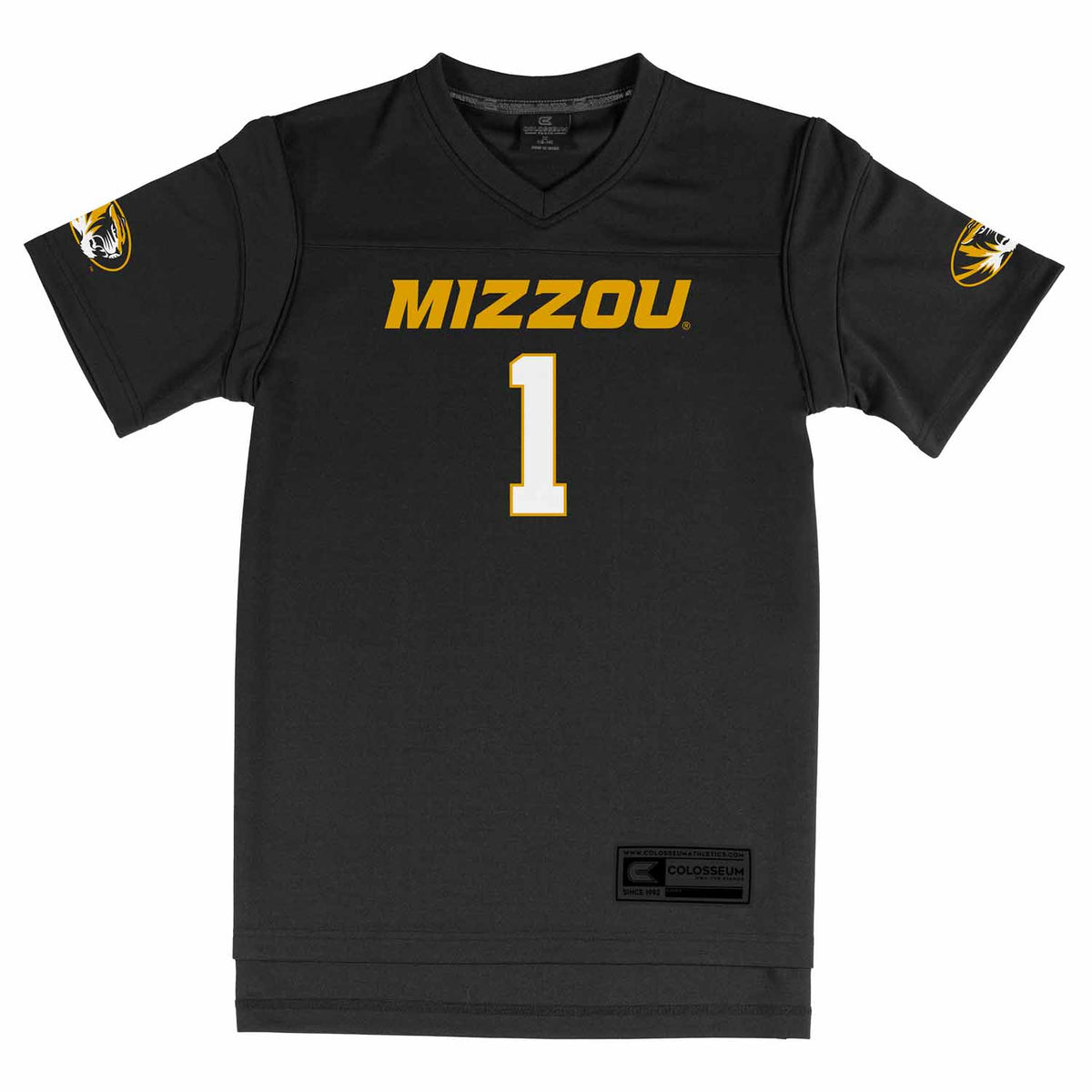 Missouri Tigers  NCAA College Football Jersey Youth Officially licensed NCAA; 100% polyester jersey; screen-printed team graphics front back - Black