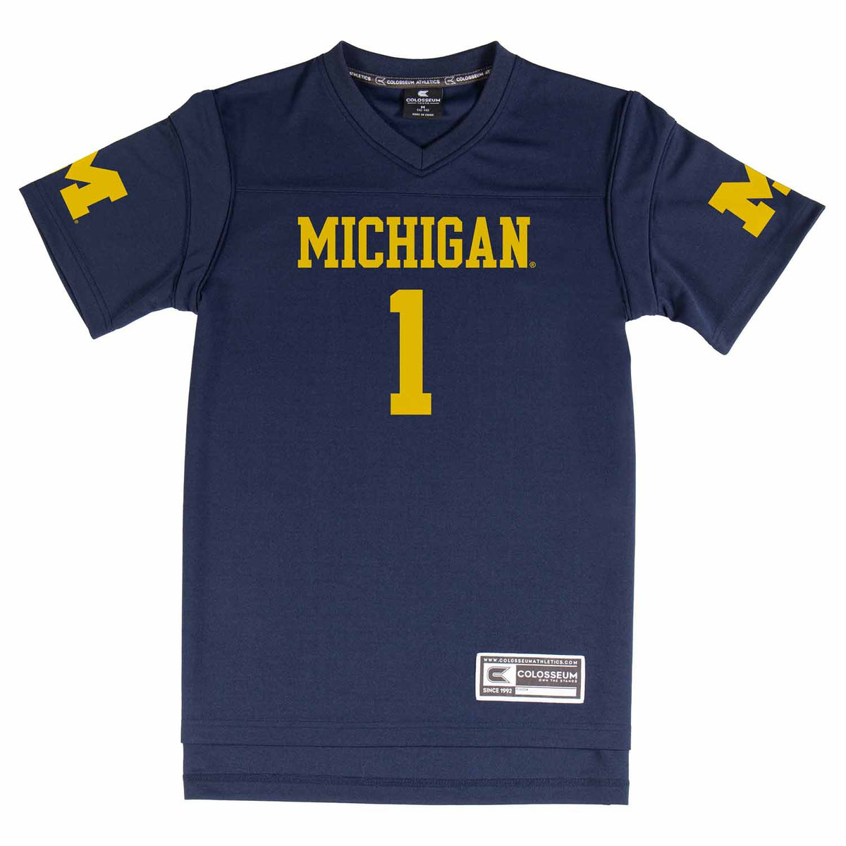 Michigan Wolverines  NCAA College Football Jersey Youth Officially licensed NCAA; 100% polyester jersey; screen-printed team graphics front back - Navy