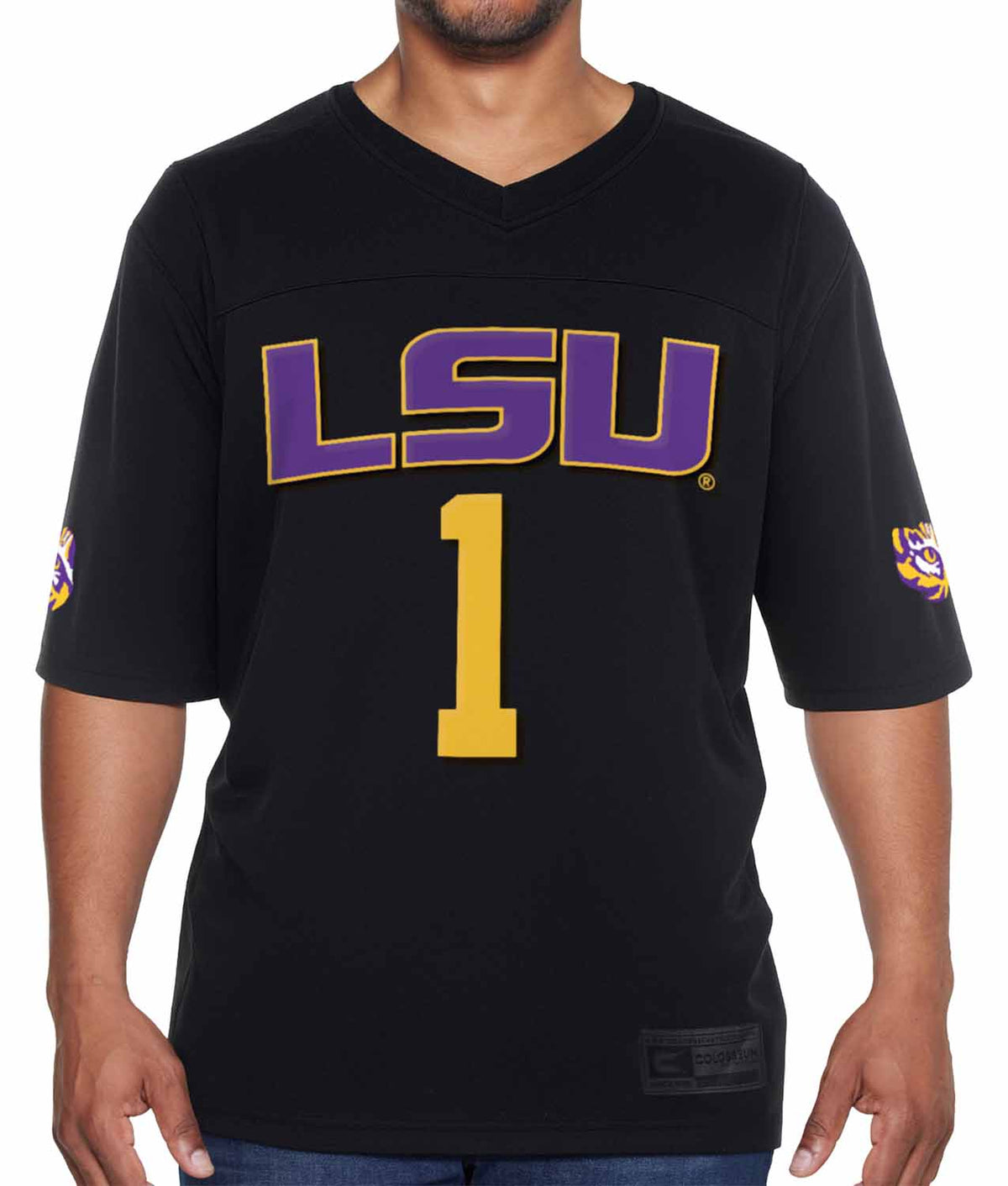 LSU Tigers  NCAA College Football Jersey Men Women Officially licensed NCAA; 100% polyester jersey; screen-printed team graphics front - Black