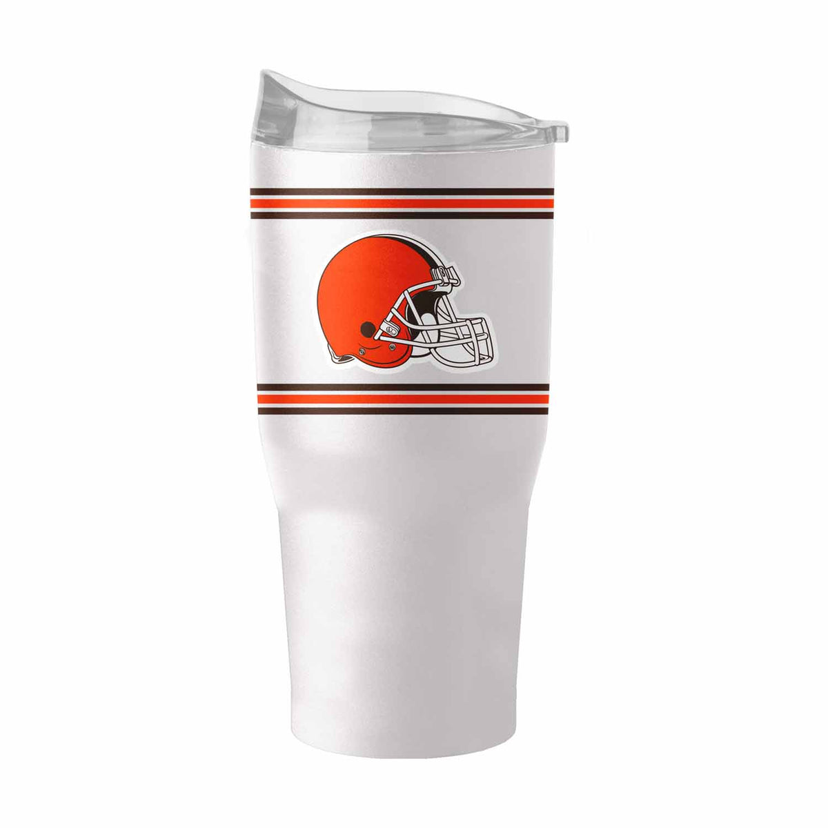 Cleveland Browns  30 oz Stripe Powder Coat Tumbler | NFL Stainless Steel - White