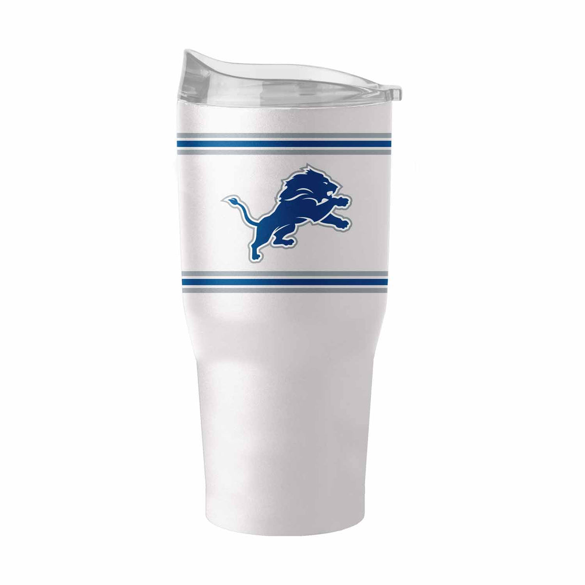 Detroit Lions  30 oz Stripe Powder Coat Tumbler | NFL Stainless Steel - White