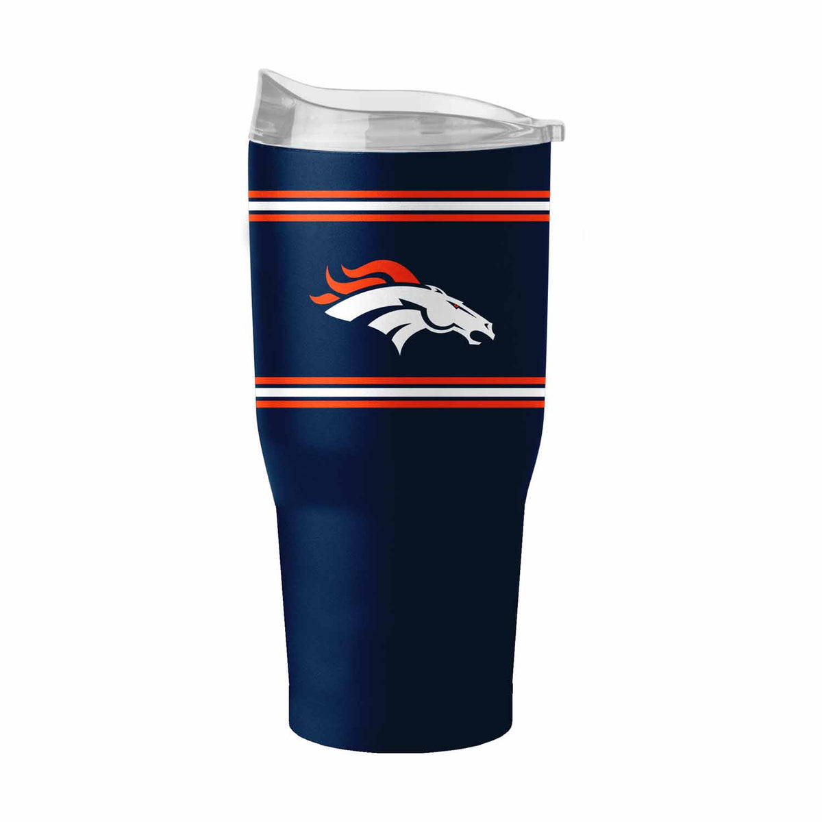 Denver Broncos  30 oz Stripe Powder Coat Tumbler | NFL Stainless Steel - Navy