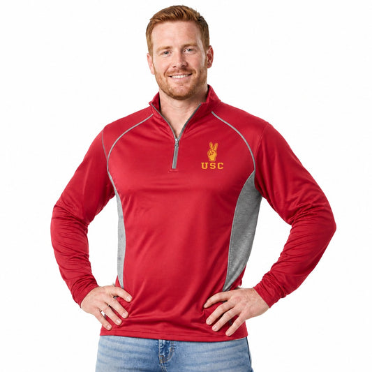 USC Trojans  Campus Classic 1/4 Zip Windshirt Men's Pullover - Cardinal
