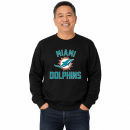 Miami Dolphins  NFL Gameday Crewneck Sweatshirt Fleece Pullover Men Women - Black