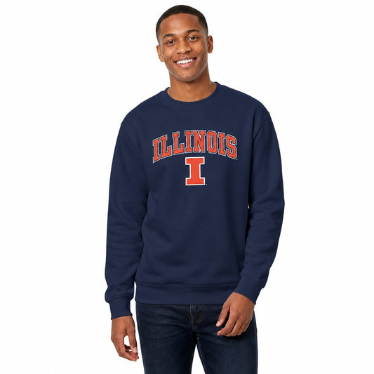 Illinois Fighting Illini NCAA Crewneck Sweatshirt for Men and Women - Navy