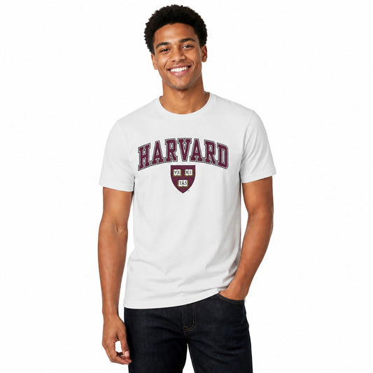 Harvard Crimson Gameday Cotton T-Shirt - Short Sleeve Crew Neck - White
