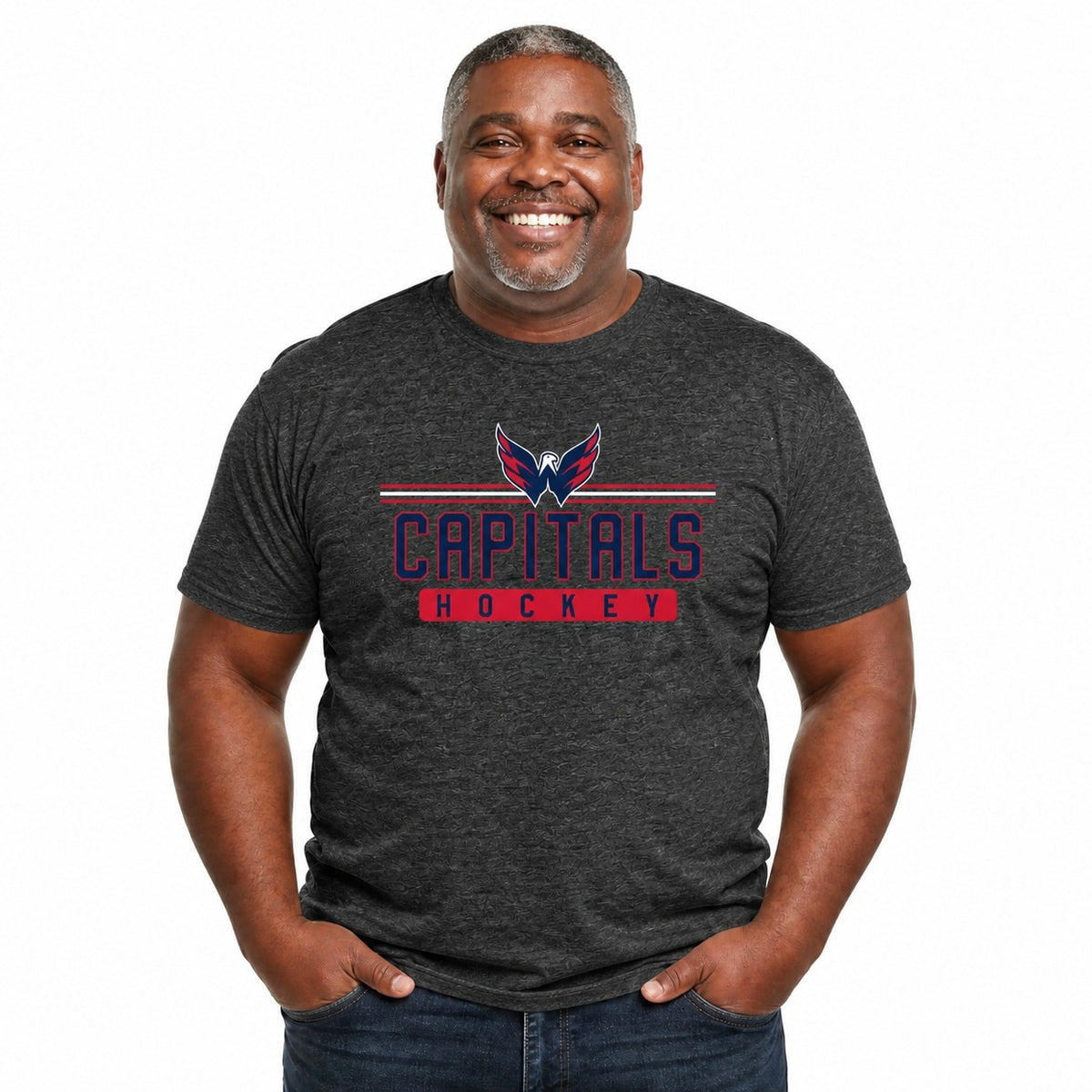 Washington Capitals  NHL True Fan Heather Charcoal T-Shirt Men Women - Charcoal