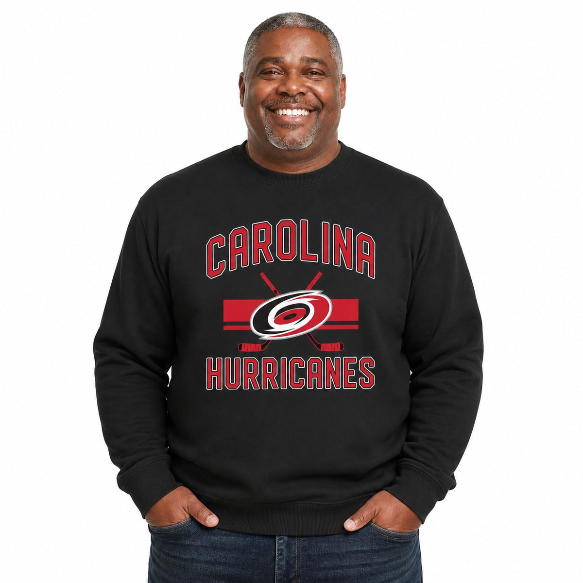 Carolina Hurricanes  NHL Faceoff Fleece Crewneck Sweatshirt Men Women - Black
