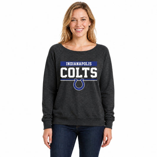 Indianapolis Colts  NFL Women's French Terry Crewneck Sweatshirt - Charcoal