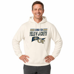 Georgia Tech Yellowjackets Georgia Tech Jackets NCAA Varsity Club Pennant Hoodie Fleece Men Women - Off White