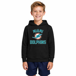 Miami Dolphins  Youth Gameday Hoodie Pullover Sweatshirt Boys Girls - Black
