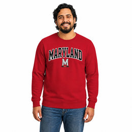 Maryland Terrapins  NCAA Tackle Twill Crewneck Sweatshirt Men Women - Red
