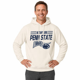 Penn State Nittany Lions  NCAA Varsity Club Pennant Hoodie Fleece Men Women - Off White