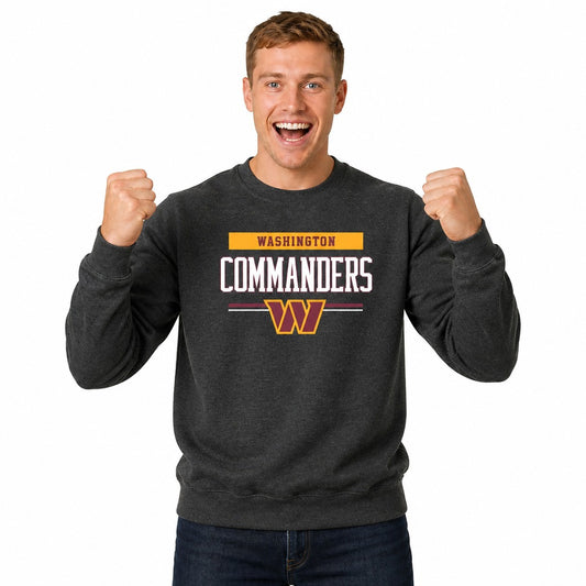 Washington Commanders  NFL Team Block Crewneck Sweatshirt - Charcoal