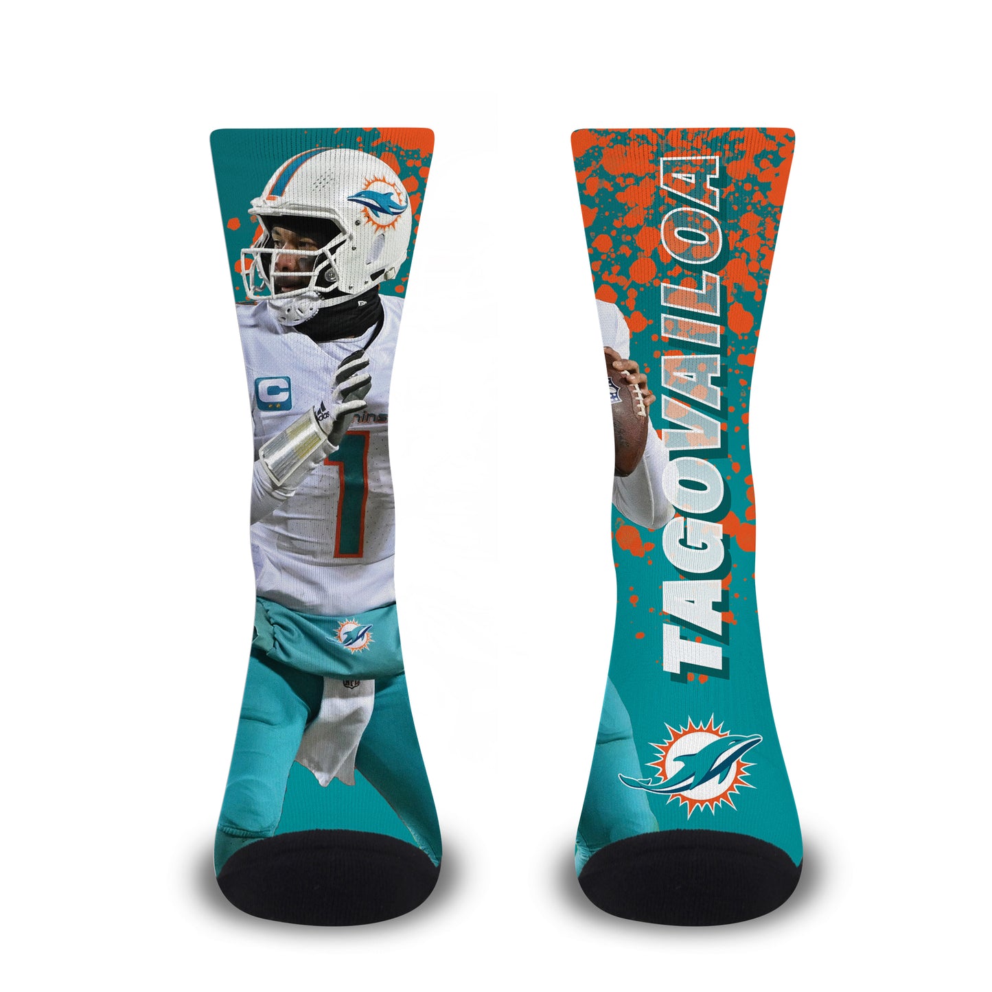 Miami Dolphins NFL Youth Player Stripe Sock - Teal