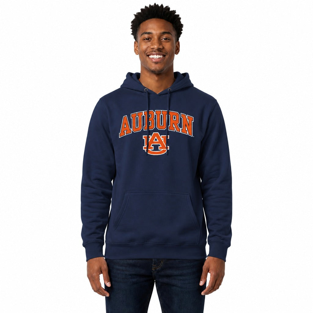 Auburn Tigers Arch & Logo Gameday Hoodie NCAA Fleece Pullover - Navy
