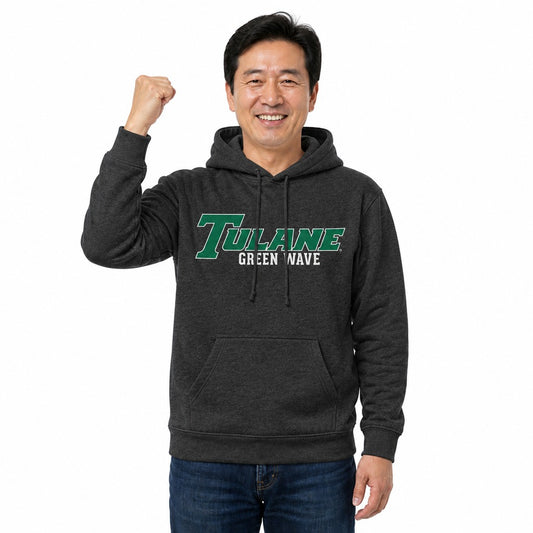 Tulane Green Wave  NCAA Charcoal Pullover Hoodie Sweatshirt Men Women - Charcoal