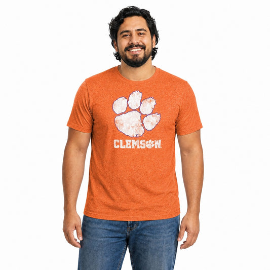 Clemson Tigers  Heathered Logo NCAA T-Shirt Officially Licensed Unisex - Orange