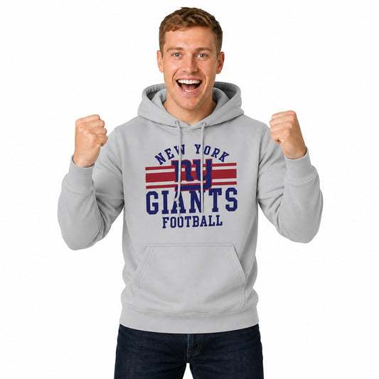 New York Giants  NFL Team Stripe Pullover Hoodie - Sport Gray