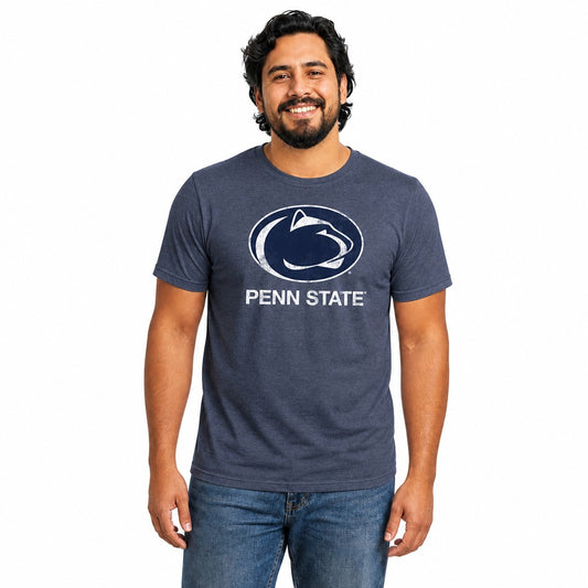 Penn State Nittany Lions  Heathered Logo T-Shirt Men Women NCAA Licensed - Navy