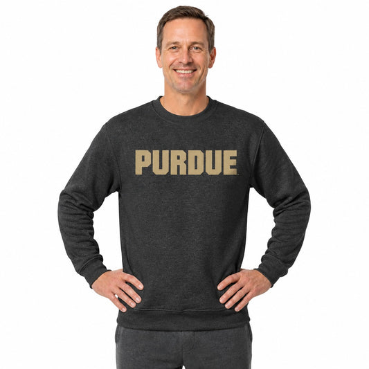 Purdue Boilermakers  NCAA Unisex Adult Crewneck Fleece Sweatshirt - Charcoal
