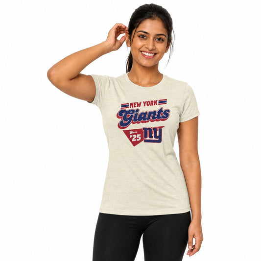 New York Giants  NFL Womens Vintage Charm T-Shirt Short Sleeve - Birch