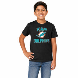 Miami Dolphins  NFL Youth Gameday Football T-Shirt Boys and Girls - Black