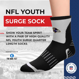 Baltimore Ravens NFL Youth Performance Quarter Length Socks - Black