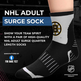 Boston  Bruins NHL Adult Surge Team Mascot Mens and Womens Quarter Socks - Black