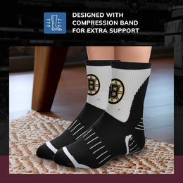 Boston  Bruins NHL Adult Surge Team Mascot Mens and Womens Quarter Socks - Black